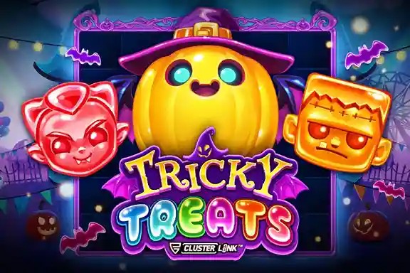 Tricky Treats slot logo by Push Gaming at Bonuskong Casino